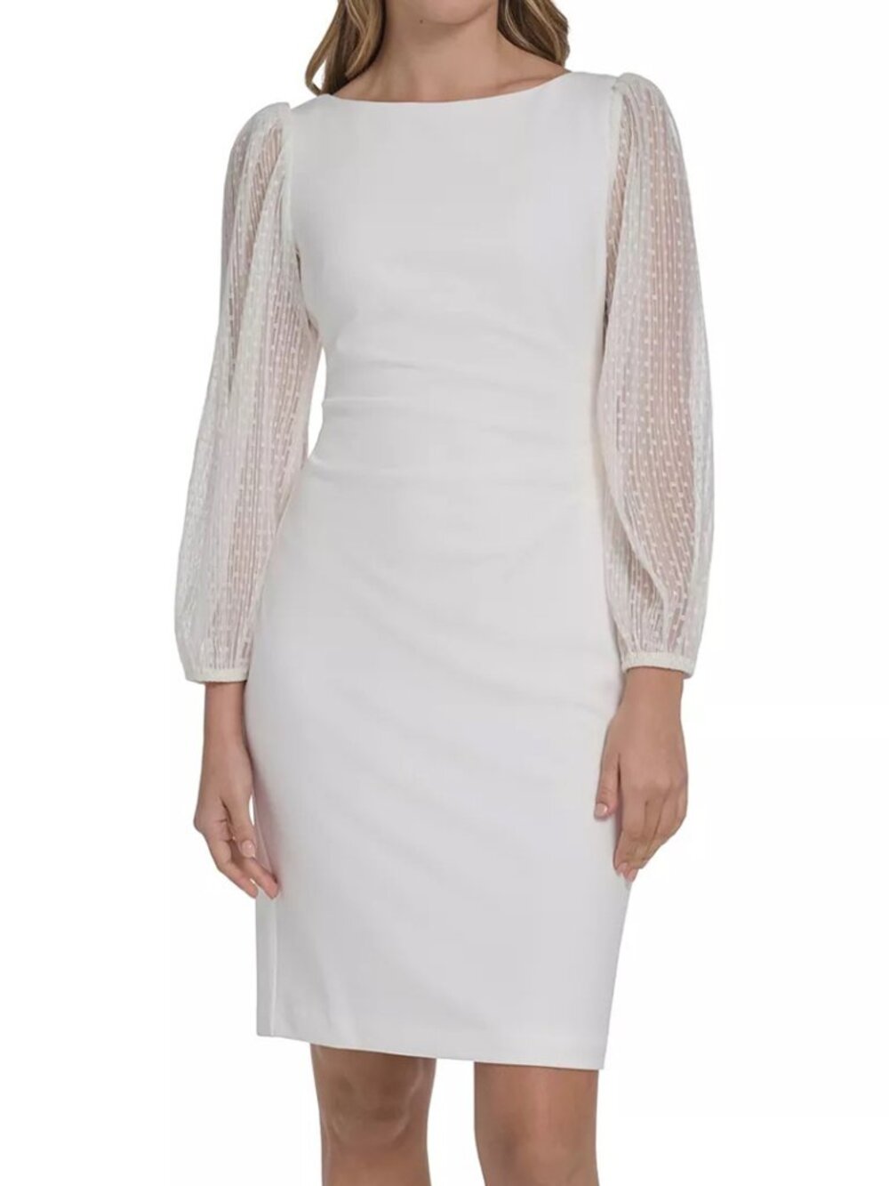 Jessica Howard Petite White Sheath Dress 8P NWT